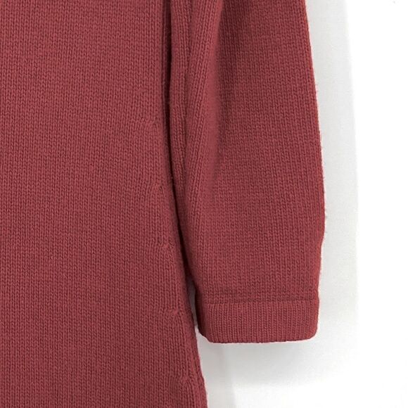 Made in Italy of Benetton Merino Wool Blend Button Front Burgundy Cardigan SZ S - Picture 3 of 6